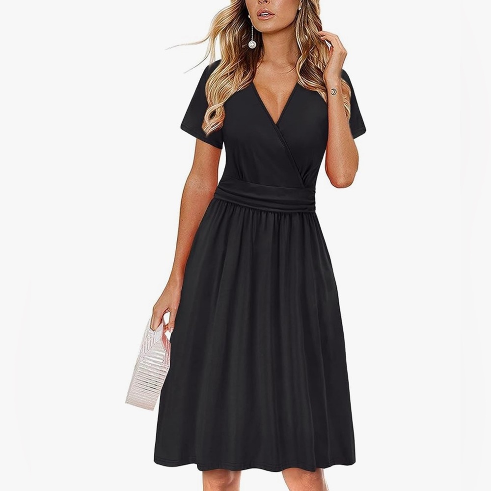Elegant Black Wrap Dress